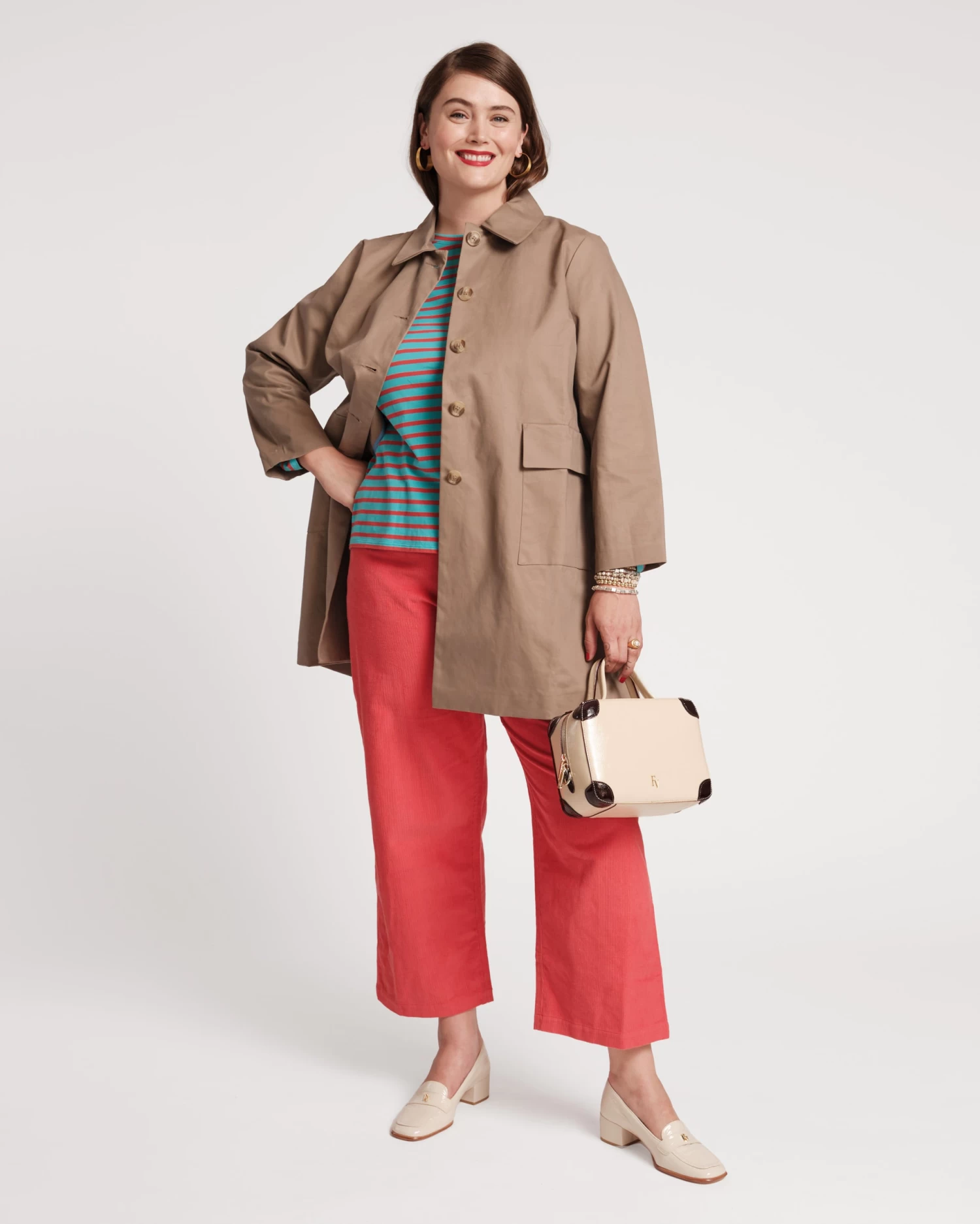 Jane Mini Wale Corduroy Pant Coral 5 Jane Mini Wale Corduroy Pant Coral - Image 5