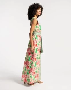 Colony Dress Azalea Pink Green -clothing colony Rose 04