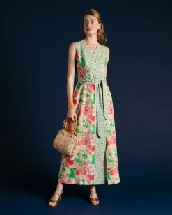 Colony Dress Azalea Pink Green -clothing colony dress