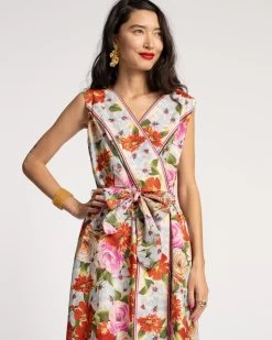 Colony Dress Rose Garden Red Print -clothing colony dress rose 02
