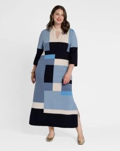 Classic Colorblock Maxi Dress Blue -clothing colorblock dress blue 06 81e7d273 c9fe 4d4a a9da 6682d60dd598