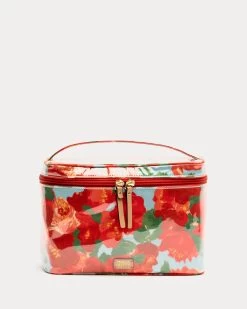 Train Case Cosmetic Peony Print