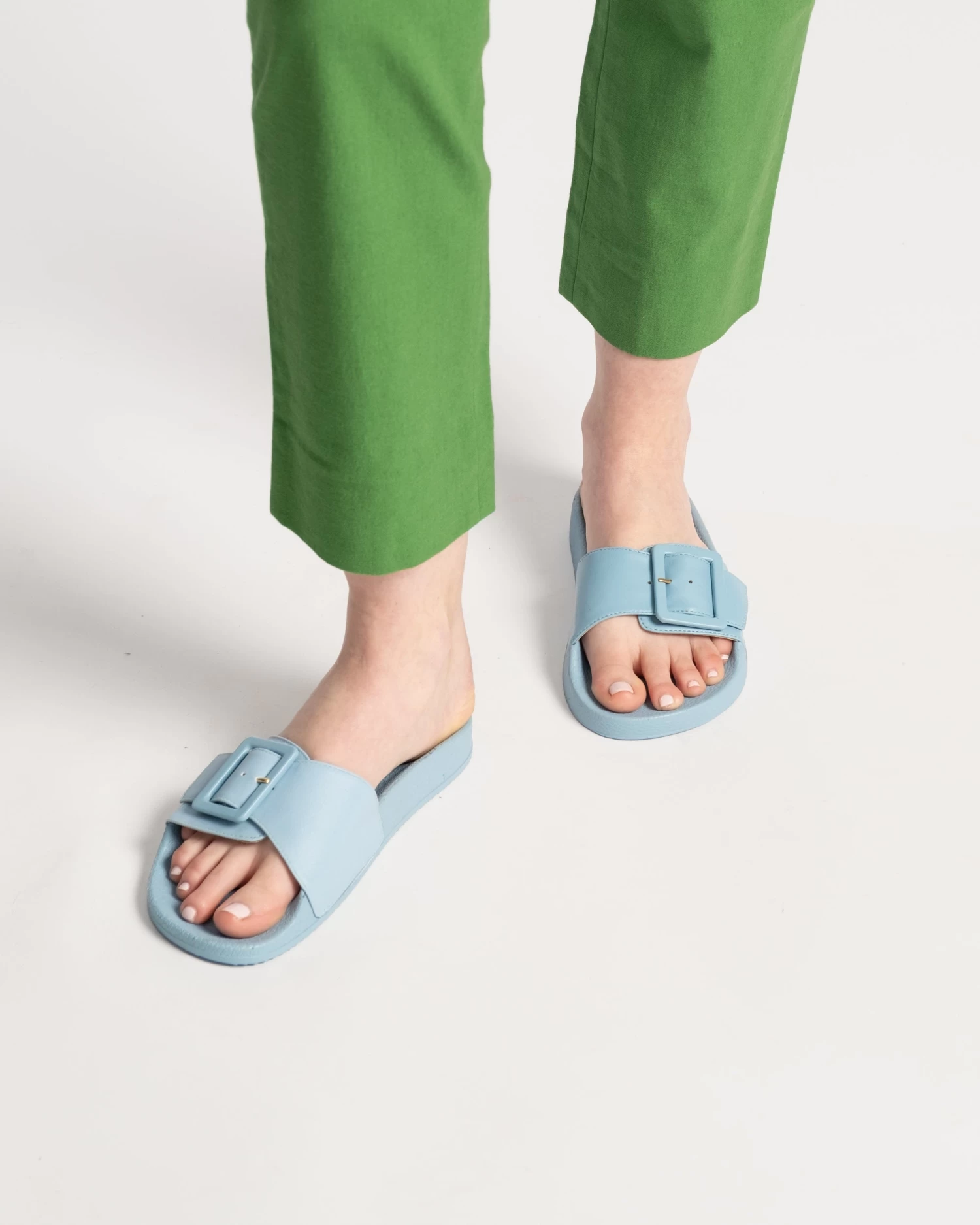 Daisy Slide Vegan Leather Light Blue 2 Daisy Slide Vegan Leather Light Blue - Image 2