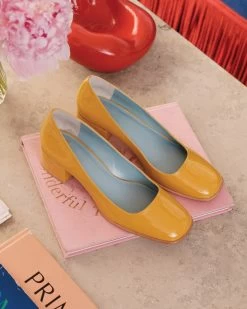 Doll Pump Soft Patent Mustard