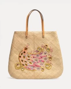 Harper Embroidered Peacock Tote