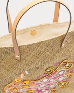 Harper Embroidered Peacock Tote -clothing flattote 03