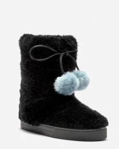 Samantha Boot Faux Fur Black -clothing furbootie2
