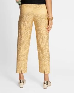 Petrie Pant Floral Jacquard Gold -clothing gold petrie 03