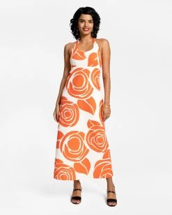 Malia Halter Dress Waffleweave Abstract Floral