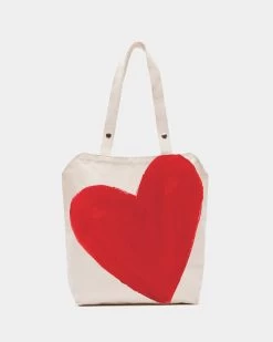Canvas Heart Tote