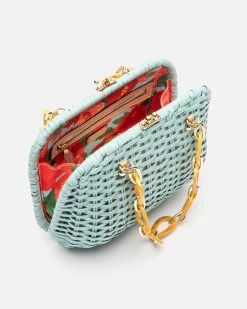 Hen Peony Wicker Basket Light Blue -clothing hen ltblue interior