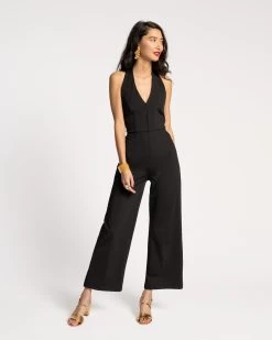 Babe Halter Jumpsuit Black -clothing jumpsuit blacj