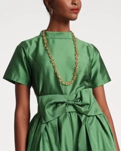 Jody Jumpsuit Feather Fringe Emerald Black -clothing jumpsuit green 03