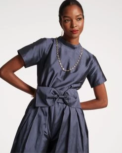 Jody Jumpsuit Feather Fringe Navy Pink -clothing jumpsuit navy 04