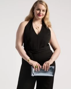 Babe Halter Jumpsuit Black -clothing jumpsuit plus