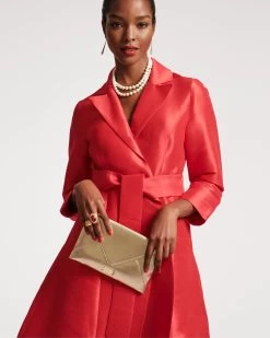 Lucille Wrap Dress Dupioni Red -clothing lucille red 02