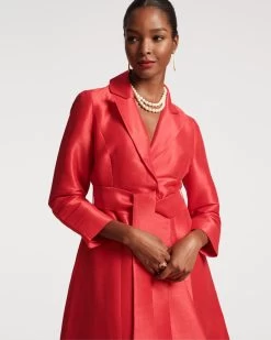 Lucille Wrap Dress Dupioni Red -clothing lucille red 07 scaled
