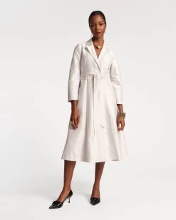 Lucille Wrap Dress Dupioni Silver