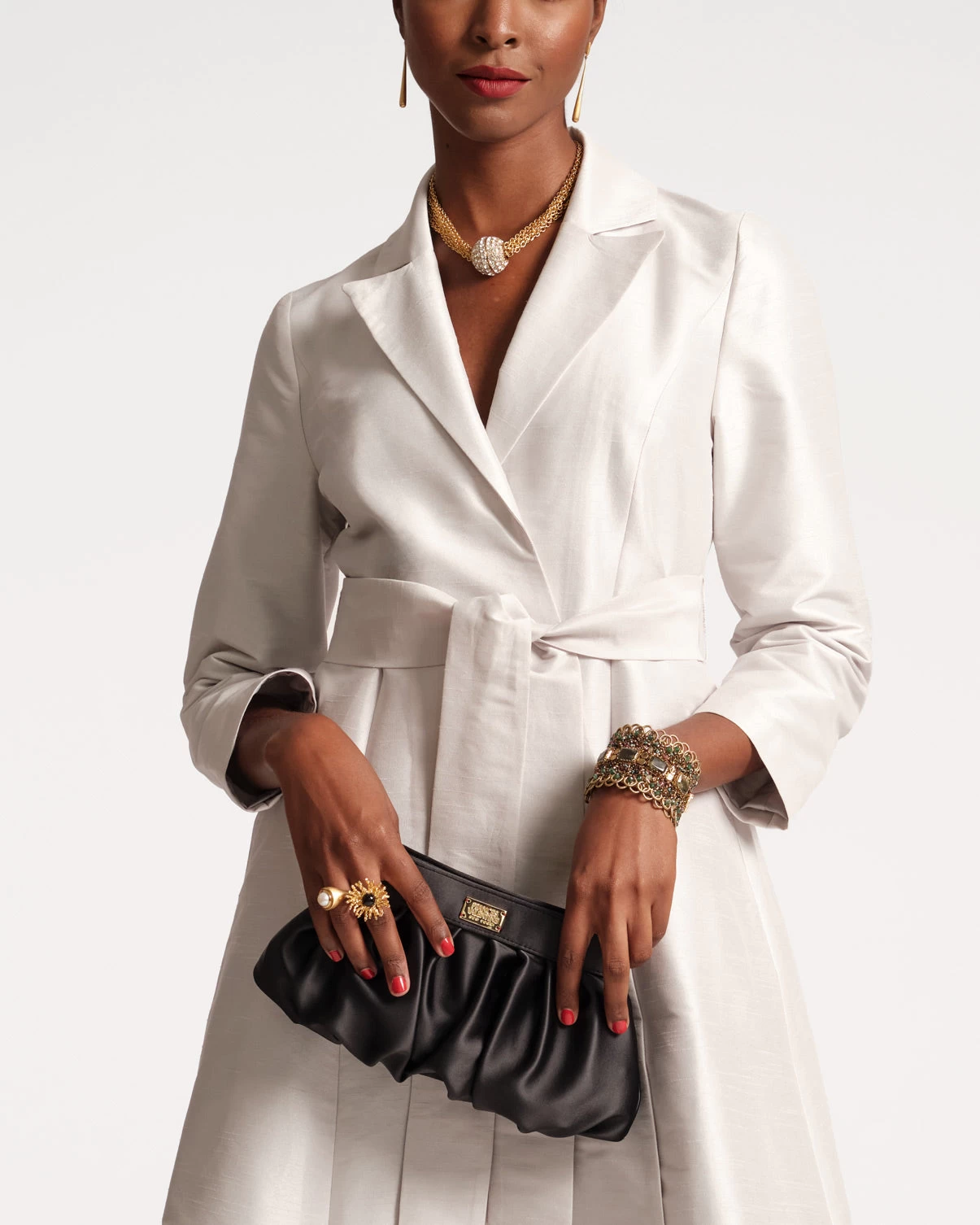 Lucille Wrap Dress Dupioni Silver 3 Lucille Wrap Dress Dupioni Silver - Image 3