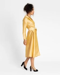 Lucille Wrap Dress Gold -clothing lucille wrap gold 02