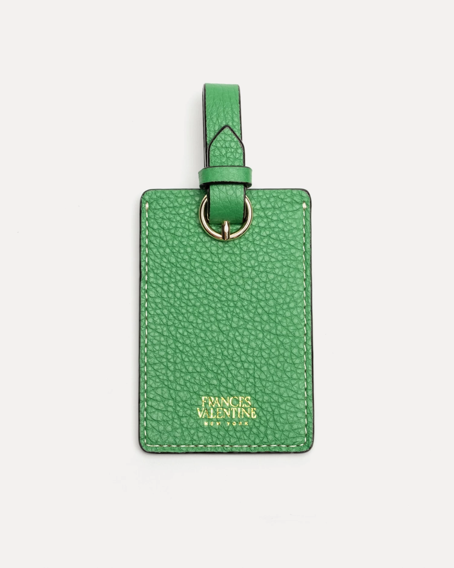 Luggage Tag Tumbled Leather Green 1 Luggage Tag Tumbled Leather Green