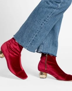 Marnie Boot Stretch Velvet Berry -clothing marnie onbody red