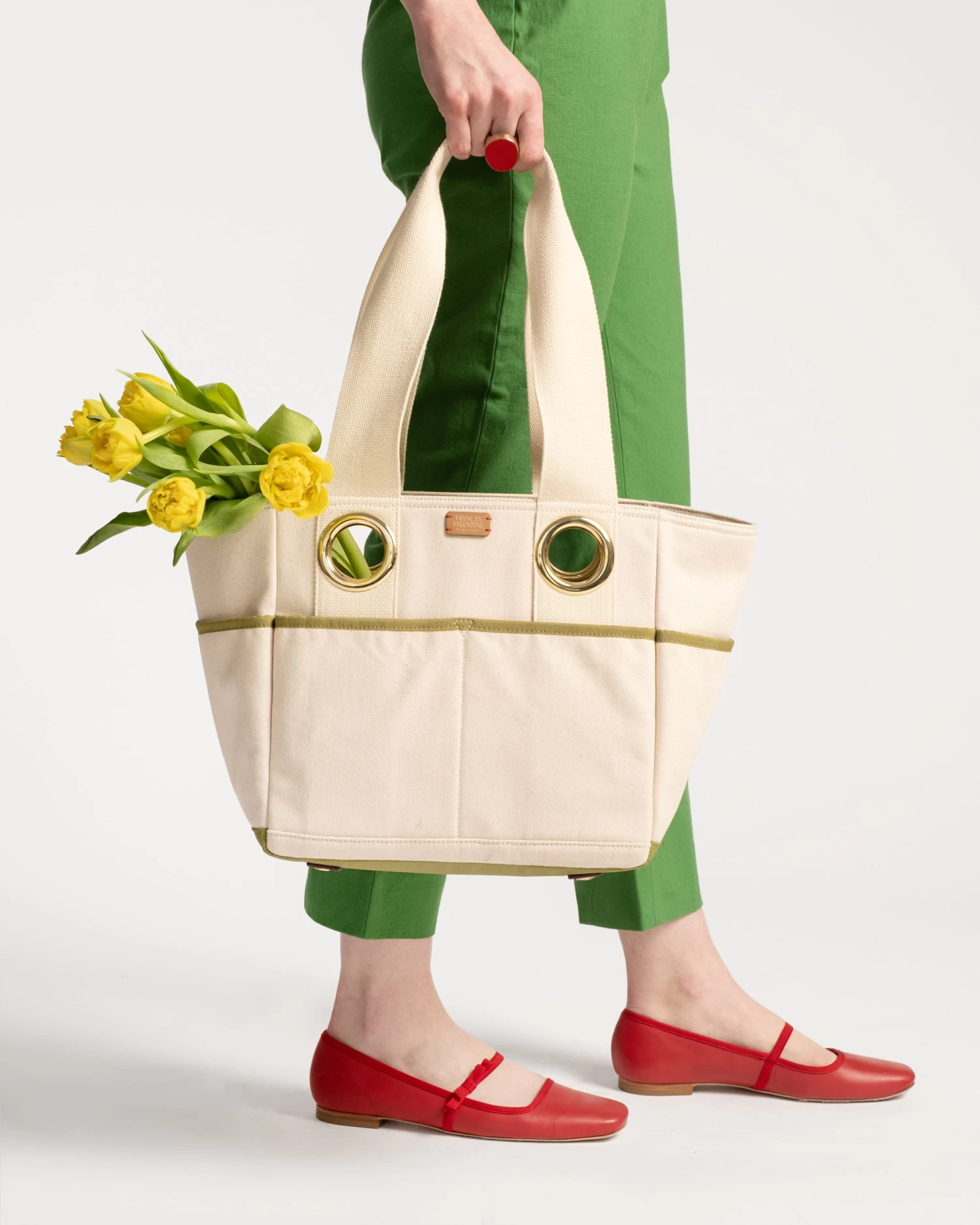 Mr. Green Jeans Tote Natural Green 2 Mr. Green Jeans Tote Natural Green - Image 2