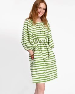 Bliss Mini Painterly Stripe Basil White 7 Bliss Mini Painterly Stripe Basil White -clothing painterly stripe mini 04