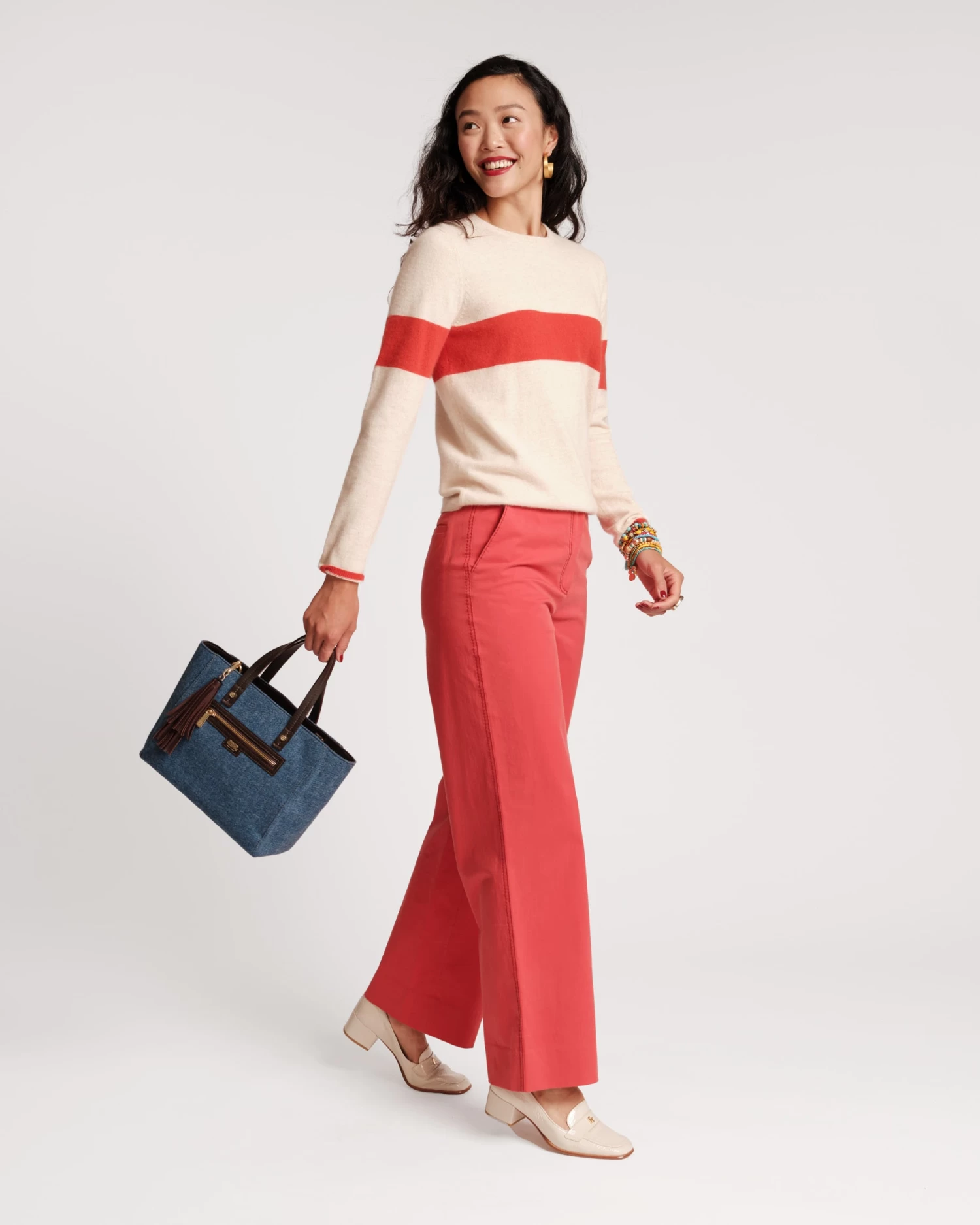 Spencer Crewneck Sweater Oatmeal Orange 2 Spencer Crewneck Sweater Oatmeal Orange - Image 2