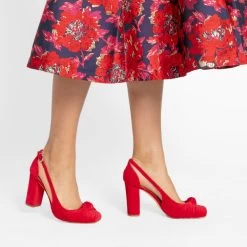 Retro Pump Velvet Scarlet -clothing retro pump red