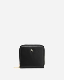 Zip Around French Purse Soft Nappa Black Oyster