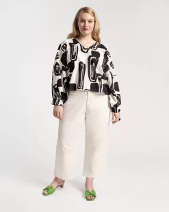 Rosa Top Flintstone Oyster Black -clothing rosa top plus