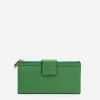 Double Slim Wallet Soft Nappa Green Oyster