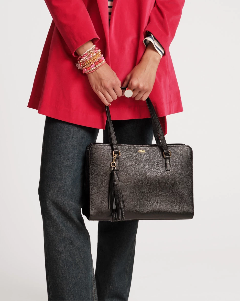 Sami Tote Tumbled Leather Black 2 Sami Tote Tumbled Leather Black - Image 2