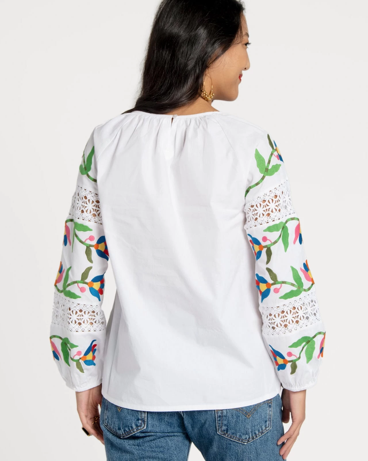 Saskia Embroidered Blouse White Multi 3 Saskia Embroidered Blouse White Multi - Image 3