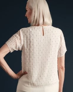 Lana Top Beaded White -clothing sequin white top 03