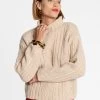Wool Fisherman Skipper Pullover Natural