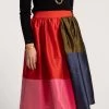 Barbara Gathered Midi Skirt Colorblock