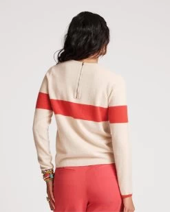 Spencer Crewneck Sweater Oatmeal Orange 9 Spencer Crewneck Sweater Oatmeal Orange -clothing spencer stripe orang 04