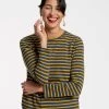 Long Sleeve Striped Shirt Navy Mustard