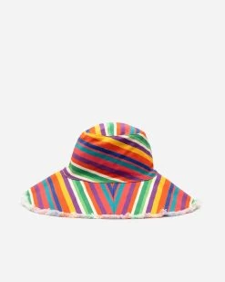 Canvas Fringe Hat Candy Stripe