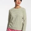 Long Sleeve Striped Shirt Oyster Green