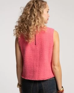 Twiggy Fringe Top Pink -clothing twiggy pink 03